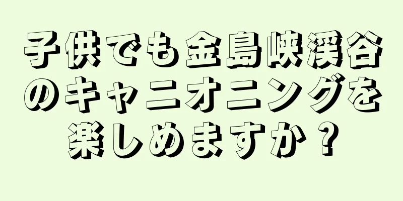 子供でも金島峡渓谷のキャニオニングを楽しめますか？