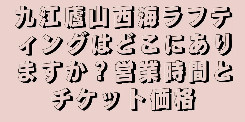 九江廬山西海ラフティングはどこにありますか？営業時間とチケット価格