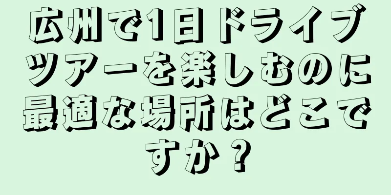 広州で1日ドライブツアーを楽しむのに最適な場所はどこですか？