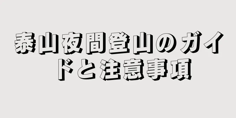泰山夜間登山のガイドと注意事項