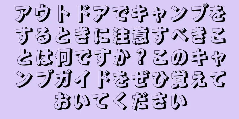 アウトドアでキャンプをするときに注意すべきことは何ですか？このキャンプガイドをぜひ覚えておいてください