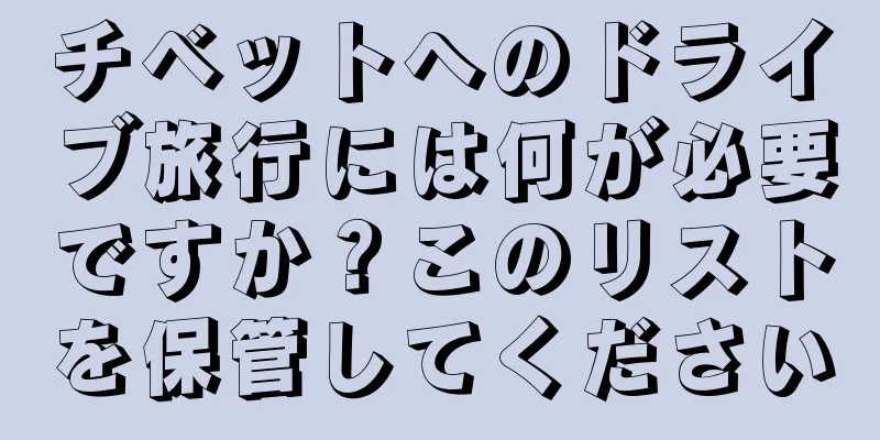 チベットへのドライブ旅行には何が必要ですか？このリストを保管してください