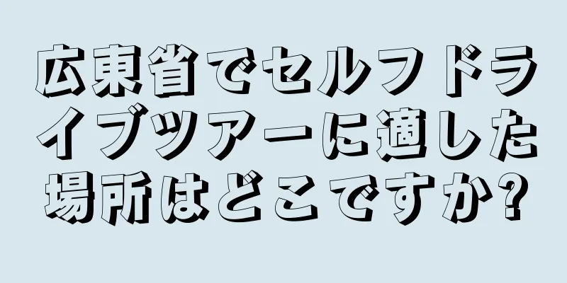 広東省でセルフドライブツアーに適した場所はどこですか?