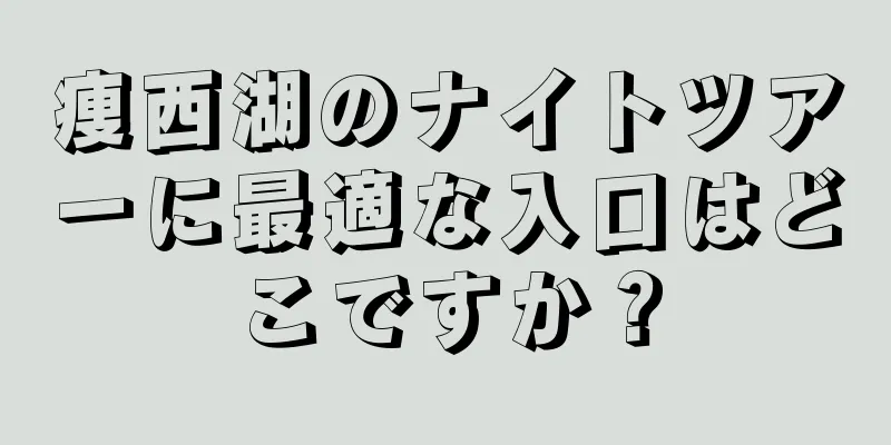痩西湖のナイトツアーに最適な入口はどこですか？
