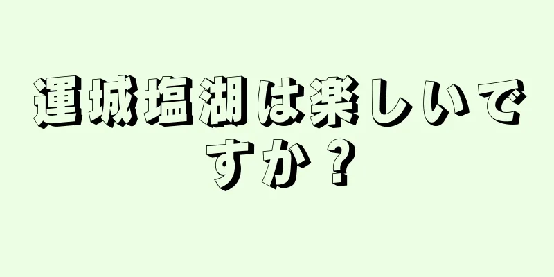 運城塩湖は楽しいですか？