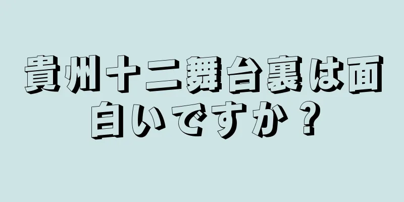 貴州十二舞台裏は面白いですか？