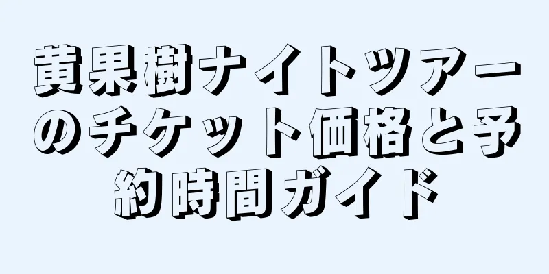 黄果樹ナイトツアーのチケット価格と予約時間ガイド
