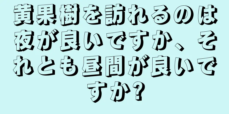 黄果樹を訪れるのは夜が良いですか、それとも昼間が良いですか?