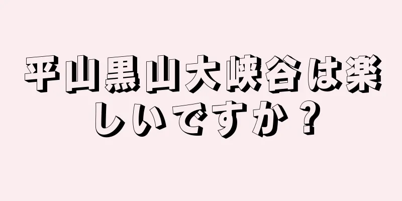 平山黒山大峡谷は楽しいですか？