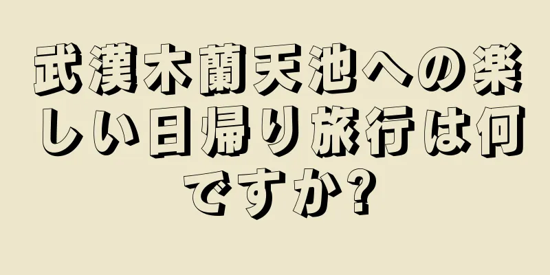武漢木蘭天池への楽しい日帰り旅行は何ですか?