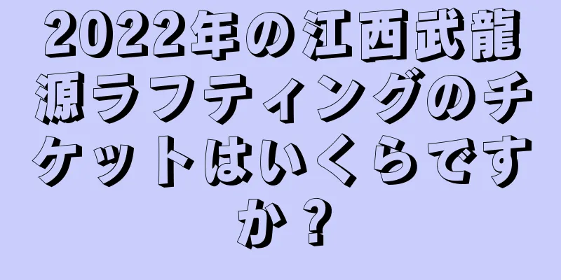 2022年の江西武龍源ラフティングのチケットはいくらですか？