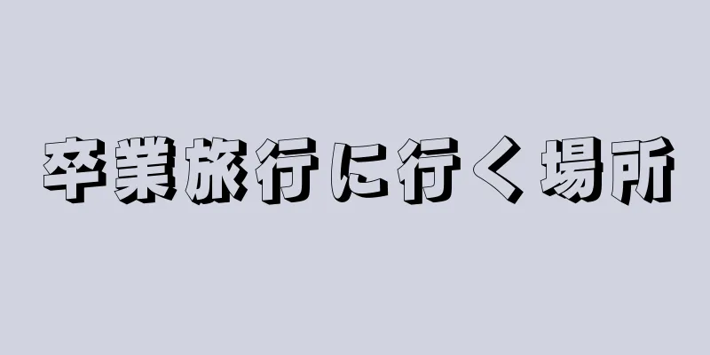 卒業旅行に行く場所
