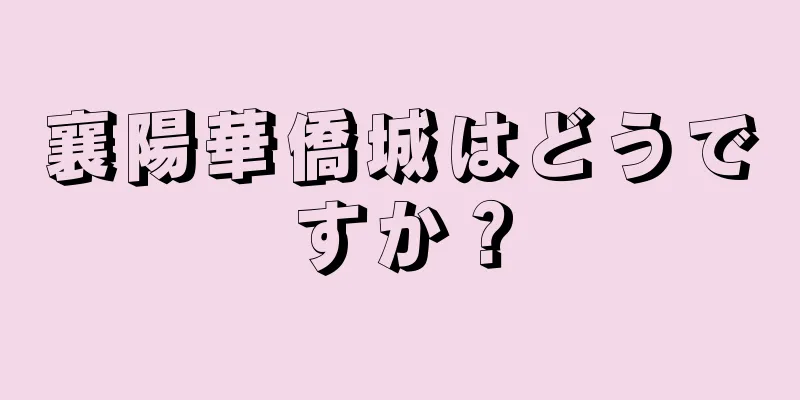 襄陽華僑城はどうですか？