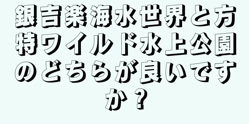 銀吉楽海水世界と方特ワイルド水上公園のどちらが良いですか？