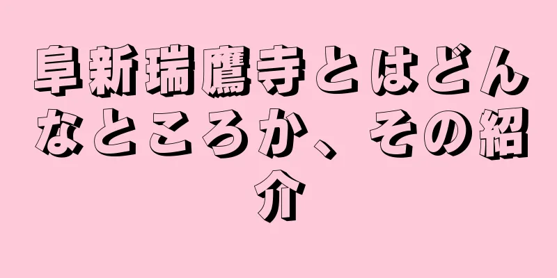 阜新瑞鷹寺とはどんなところか、その紹介