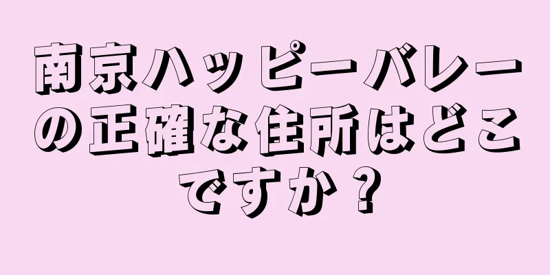 南京ハッピーバレーの正確な住所はどこですか？