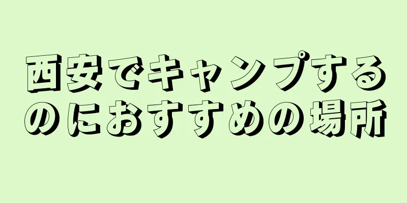 西安でキャンプするのにおすすめの場所
