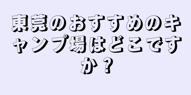 東莞のおすすめのキャンプ場はどこですか？