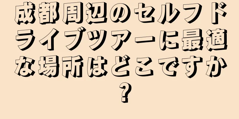 成都周辺のセルフドライブツアーに最適な場所はどこですか？