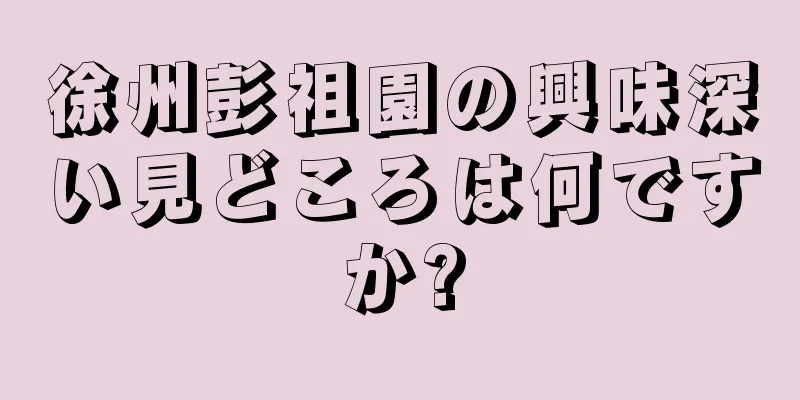 徐州彭祖園の興味深い見どころは何ですか?