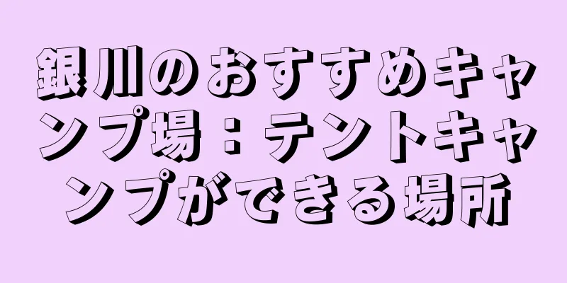 銀川のおすすめキャンプ場：テントキャンプができる場所
