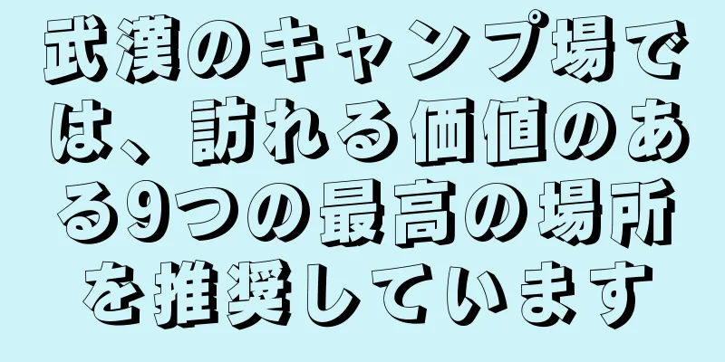 武漢のキャンプ場では、訪れる価値のある9つの最高の場所を推奨しています