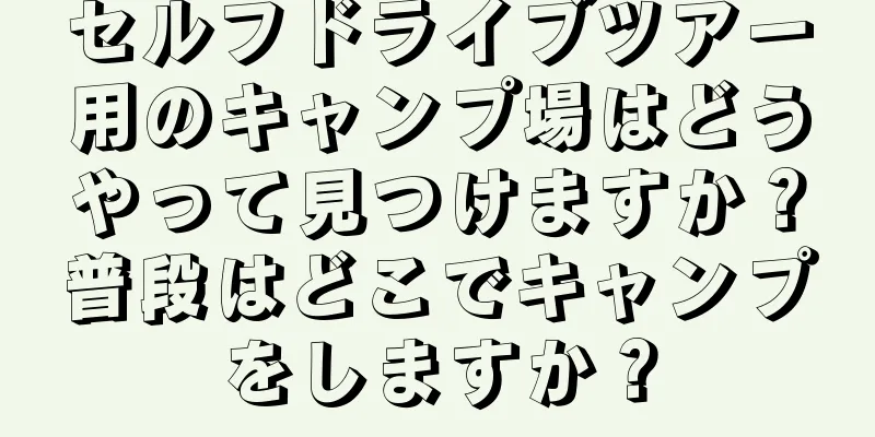 セルフドライブツアー用のキャンプ場はどうやって見つけますか？普段はどこでキャンプをしますか？