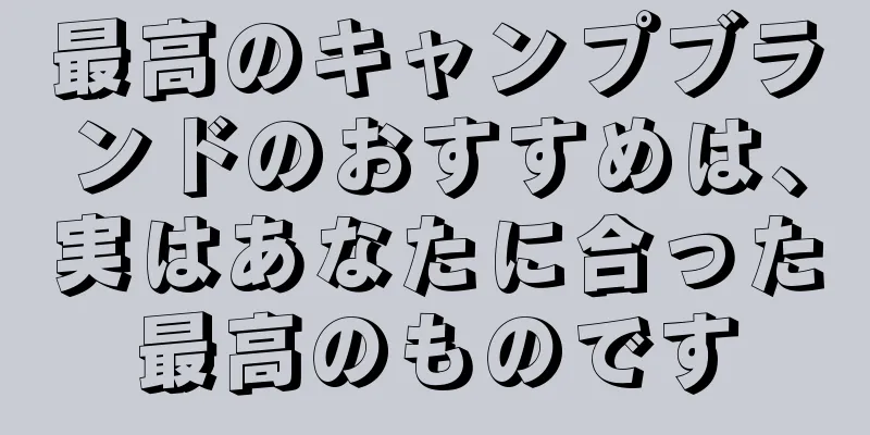 最高のキャンプブランドのおすすめは、実はあなたに合った最高のものです