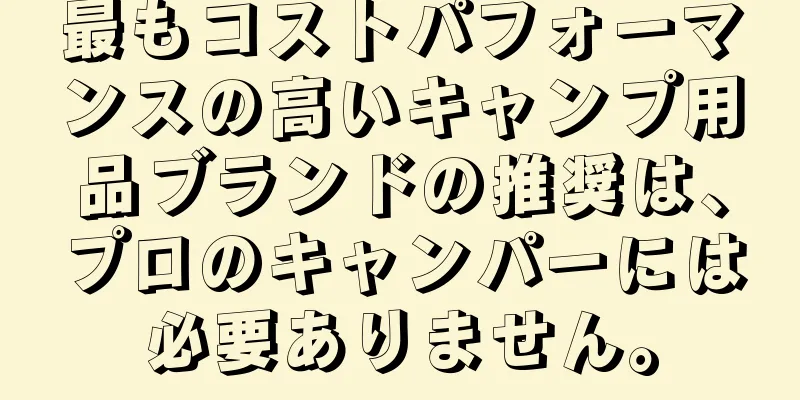 最もコストパフォーマンスの高いキャンプ用品ブランドの推奨は、プロのキャンパーには必要ありません。