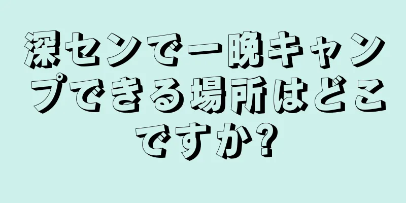 深センで一晩キャンプできる場所はどこですか?