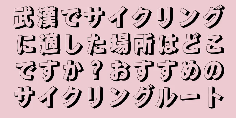 武漢でサイクリングに適した場所はどこですか？おすすめのサイクリングルート