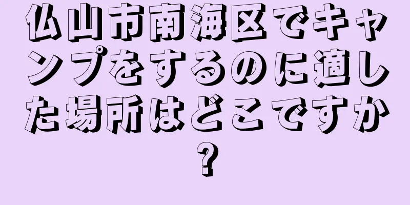 仏山市南海区でキャンプをするのに適した場所はどこですか?