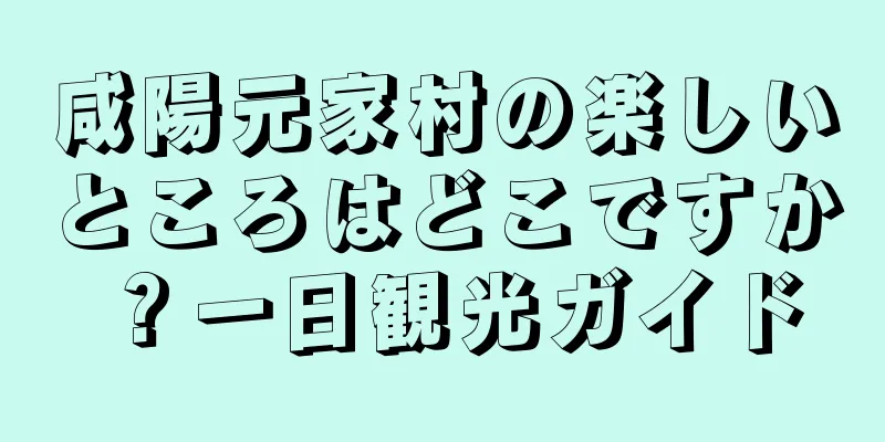 咸陽元家村の楽しいところはどこですか？一日観光ガイド