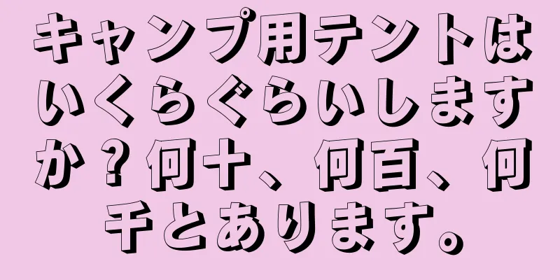 キャンプ用テントはいくらぐらいしますか？何十、何百、何千とあります。