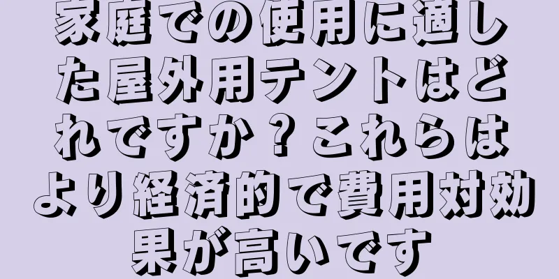 家庭での使用に適した屋外用テントはどれですか？これらはより経済的で費用対効果が高いです