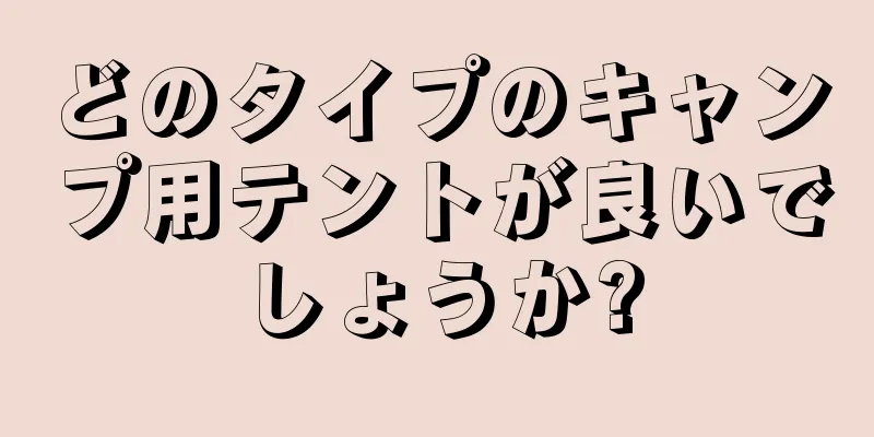 どのタイプのキャンプ用テントが良いでしょうか?