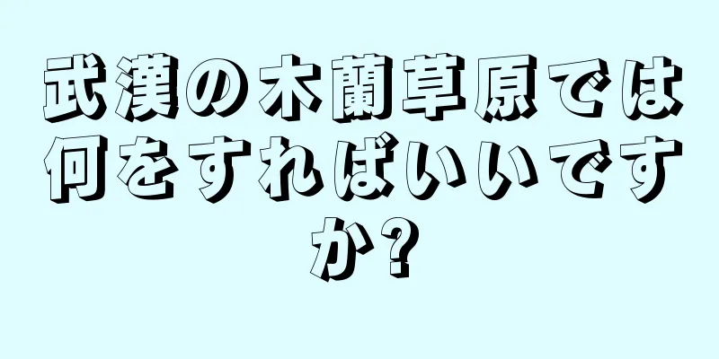 武漢の木蘭草原では何をすればいいですか?