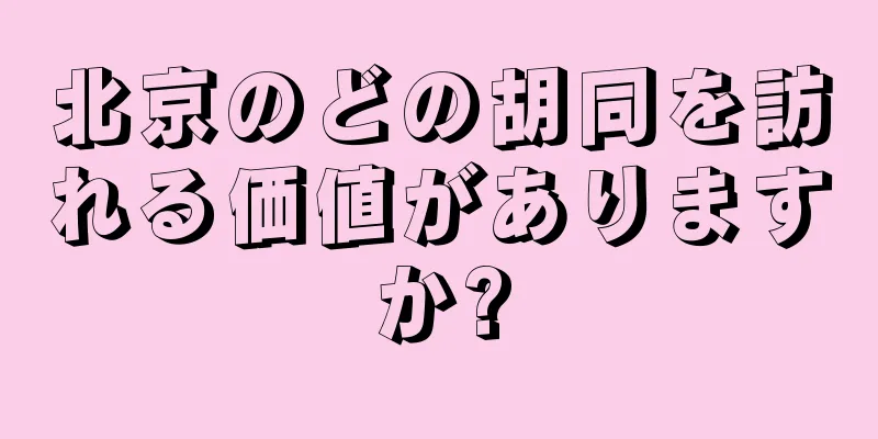 北京のどの胡同を訪れる価値がありますか?