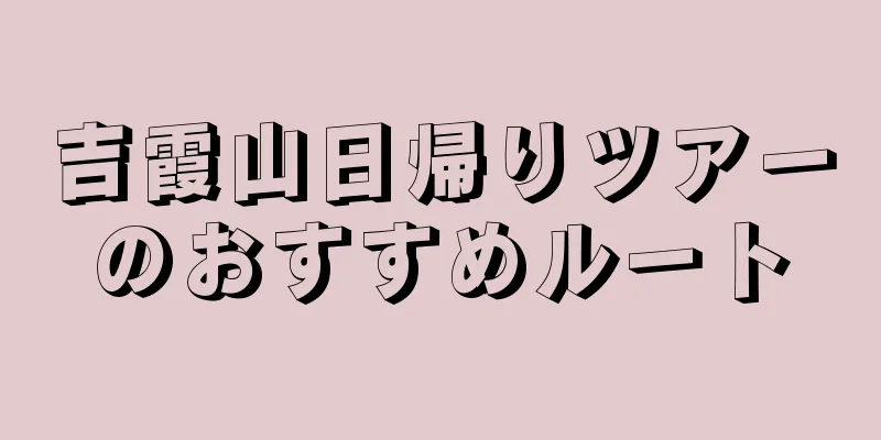 吉霞山日帰りツアーのおすすめルート