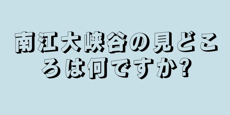 南江大峡谷の見どころは何ですか?