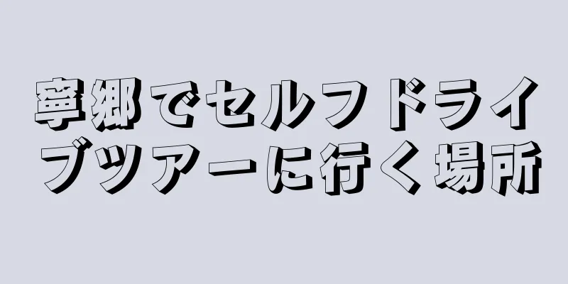 寧郷でセルフドライブツアーに行く場所