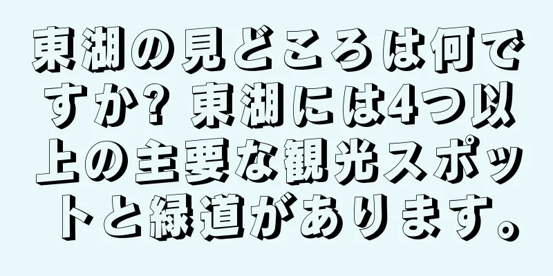 東湖の見どころは何ですか? 東湖には4つ以上の主要な観光スポットと緑道があります。