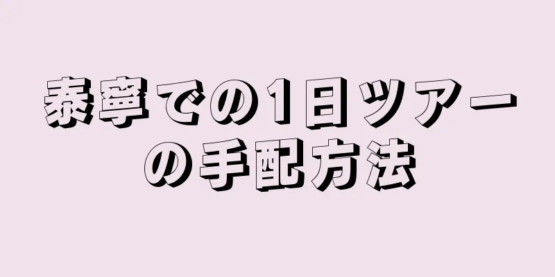 泰寧での1日ツアーの手配方法