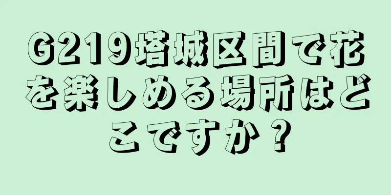 G219塔城区間で花を楽しめる場所はどこですか？