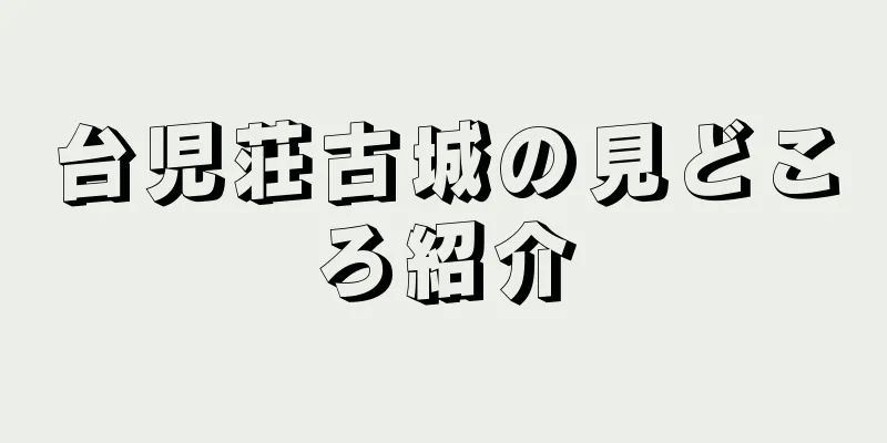 台児荘古城の見どころ紹介