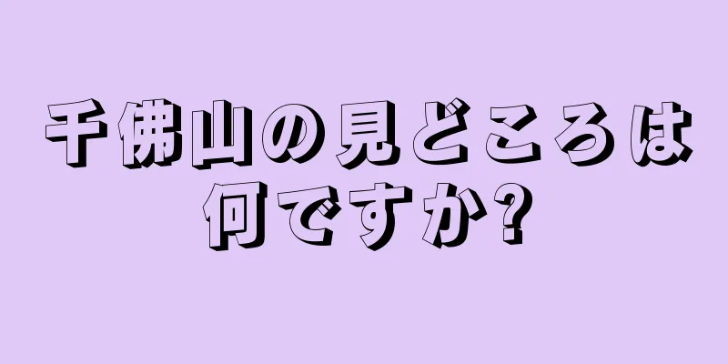 千佛山の見どころは何ですか?