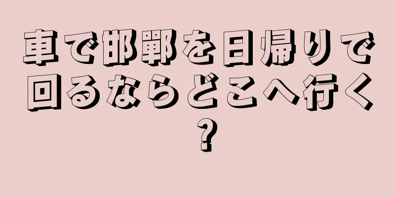 車で邯鄲を日帰りで回るならどこへ行く？