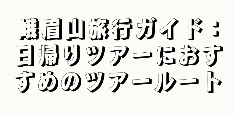 峨眉山旅行ガイド：日帰りツアーにおすすめのツアールート