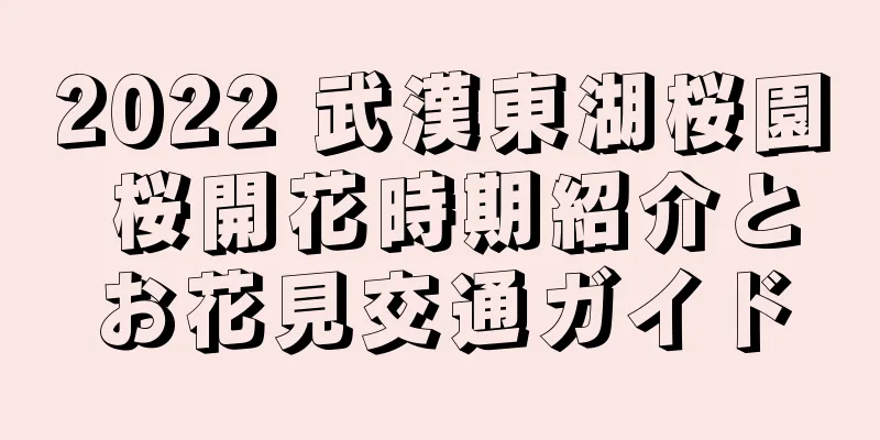 2022 武漢東湖桜園 桜開花時期紹介とお花見交通ガイド