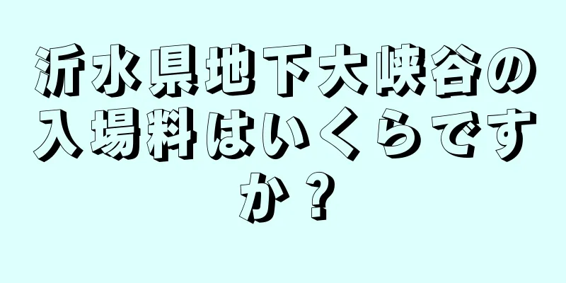沂水県地下大峡谷の入場料はいくらですか？